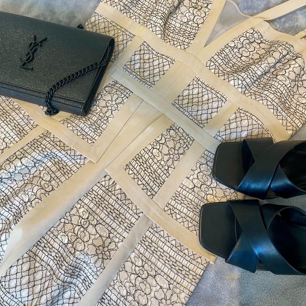 Beige and Black BCBG Dress